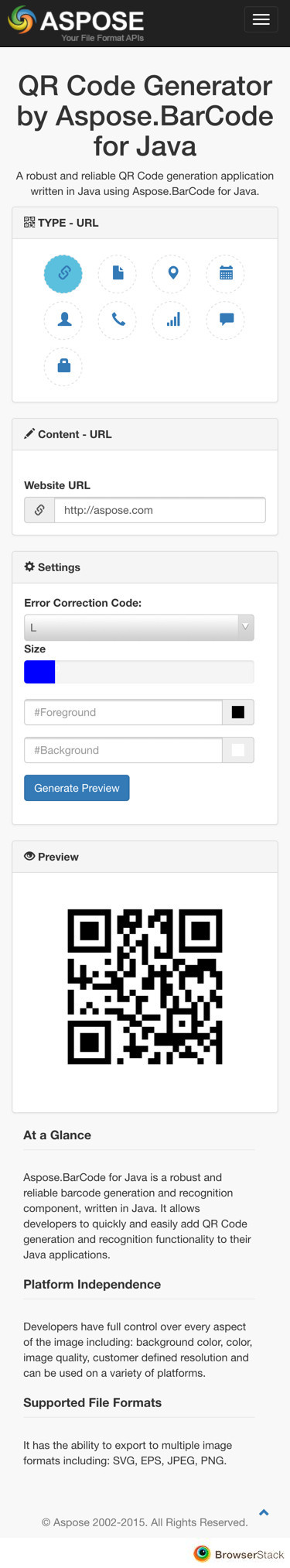 qr code generator java example